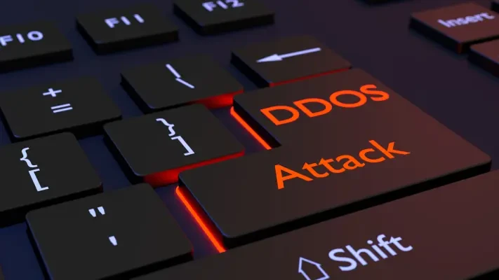 Klávesnice s nápisem DDOS Attack