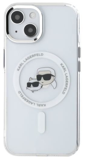 Pouzdro iPhone 13 Karl Lagerfeld IML K&CH Heads Metal Frame MagSafe