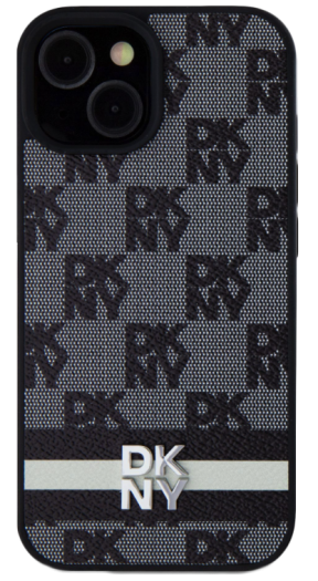 Pouzdro iPhone 15 DKNY PU Leather Checkered Pattern and Stripe
