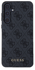 Pouzdro iPhone 12/12 Pro Guess PU Fixed Glitter 4G Metal Logo, černá