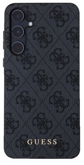 Pouzdro iPhone 12/12 Pro Guess PU Fixed Glitter 4G Metal Logo