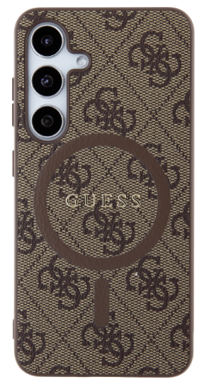 Pouzdro Samsung Galaxy S24 Guess PU leather Colored Ring MagSafe