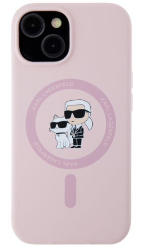 Pouzdro iPhone 15 Karl Lagerfeld Liquid Silicone K&CH MagSafe